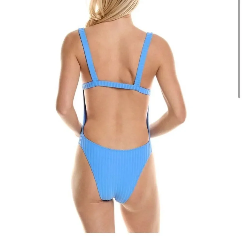 NWT Solid & Striped The Toni One-Piece in Solid Rib French Blue- Size Large